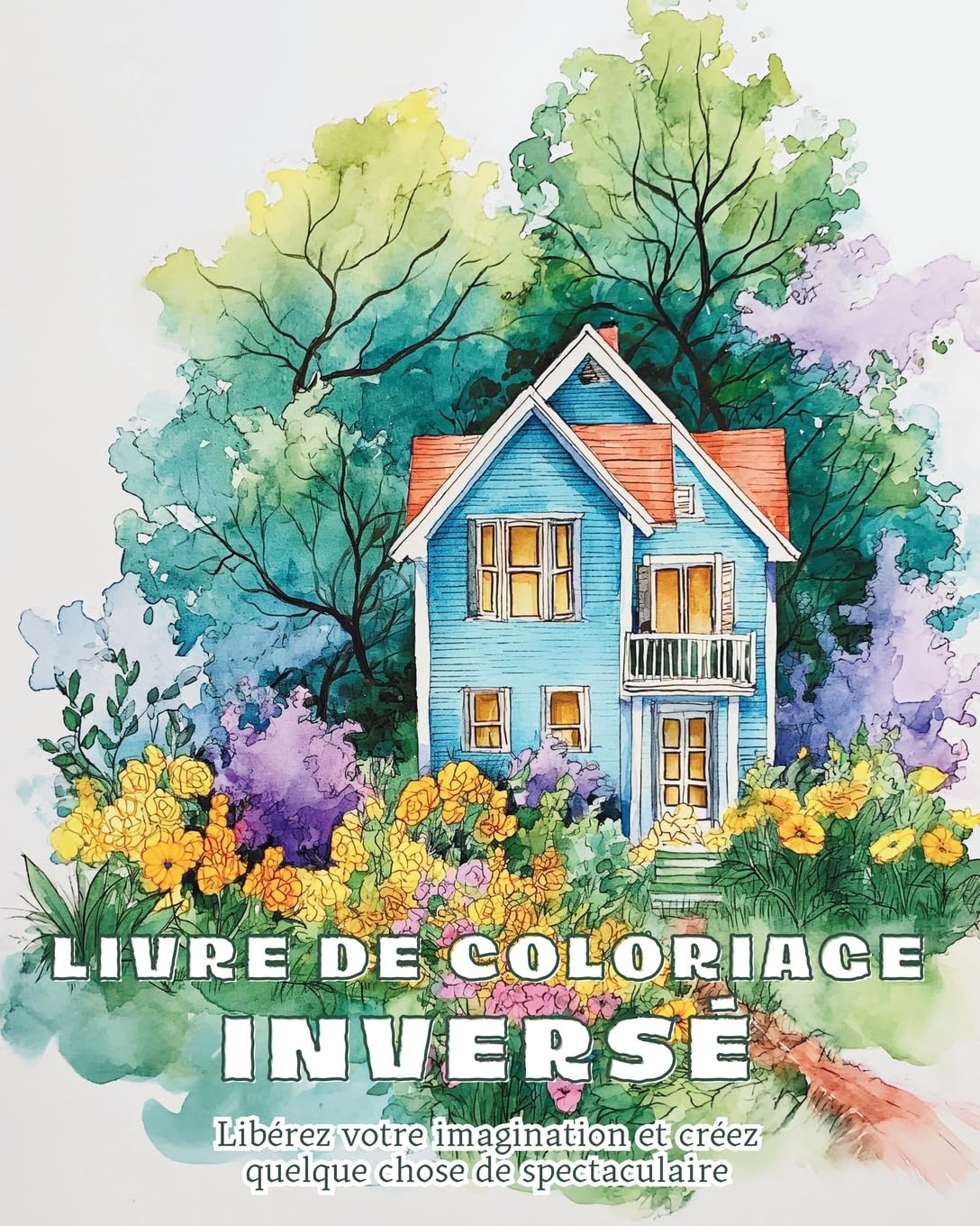 Livre de coloriage inverse: Cahier d'Aquarelle pour Débutants | Livre de Coloriage Inversé Abstrait