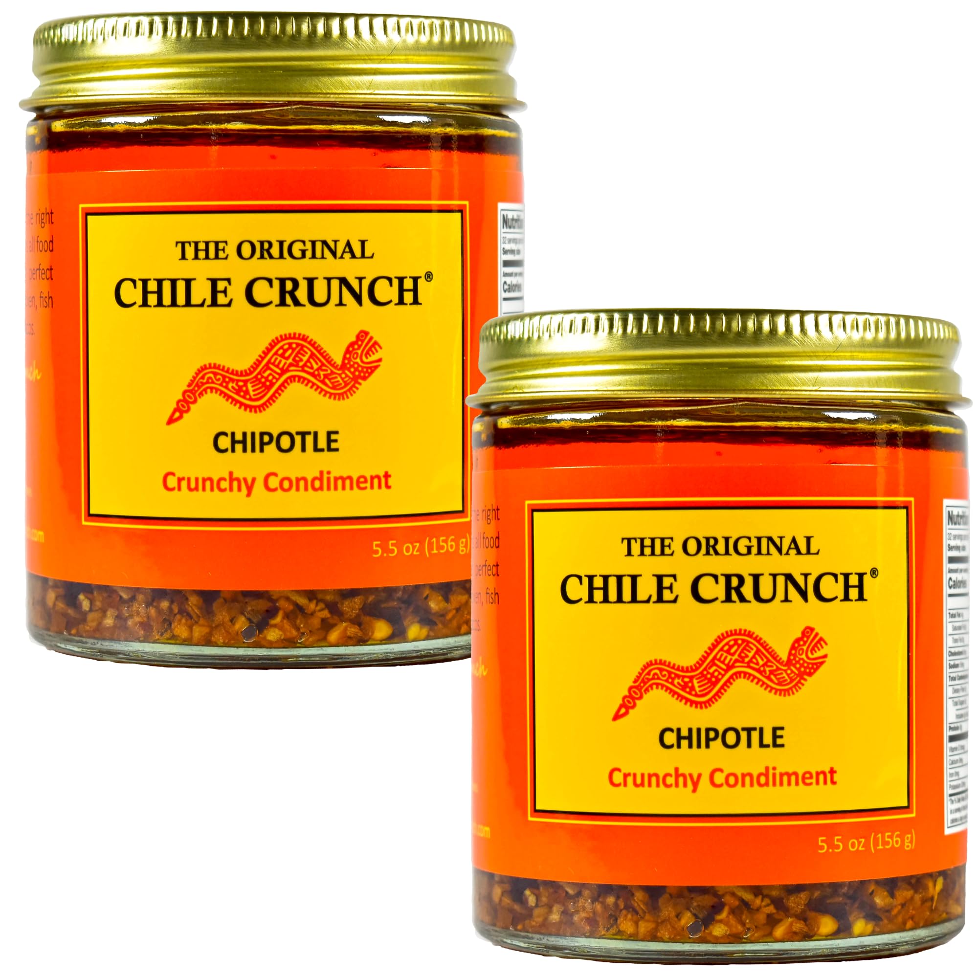 CHILE CRUNCH - Chipotle Spicy Crunchy Condiment - All Natural Roasted Chili Peppers, Garlic & Onion Crisp Sauce - Vegan, Gluten-Free, No Preservatives