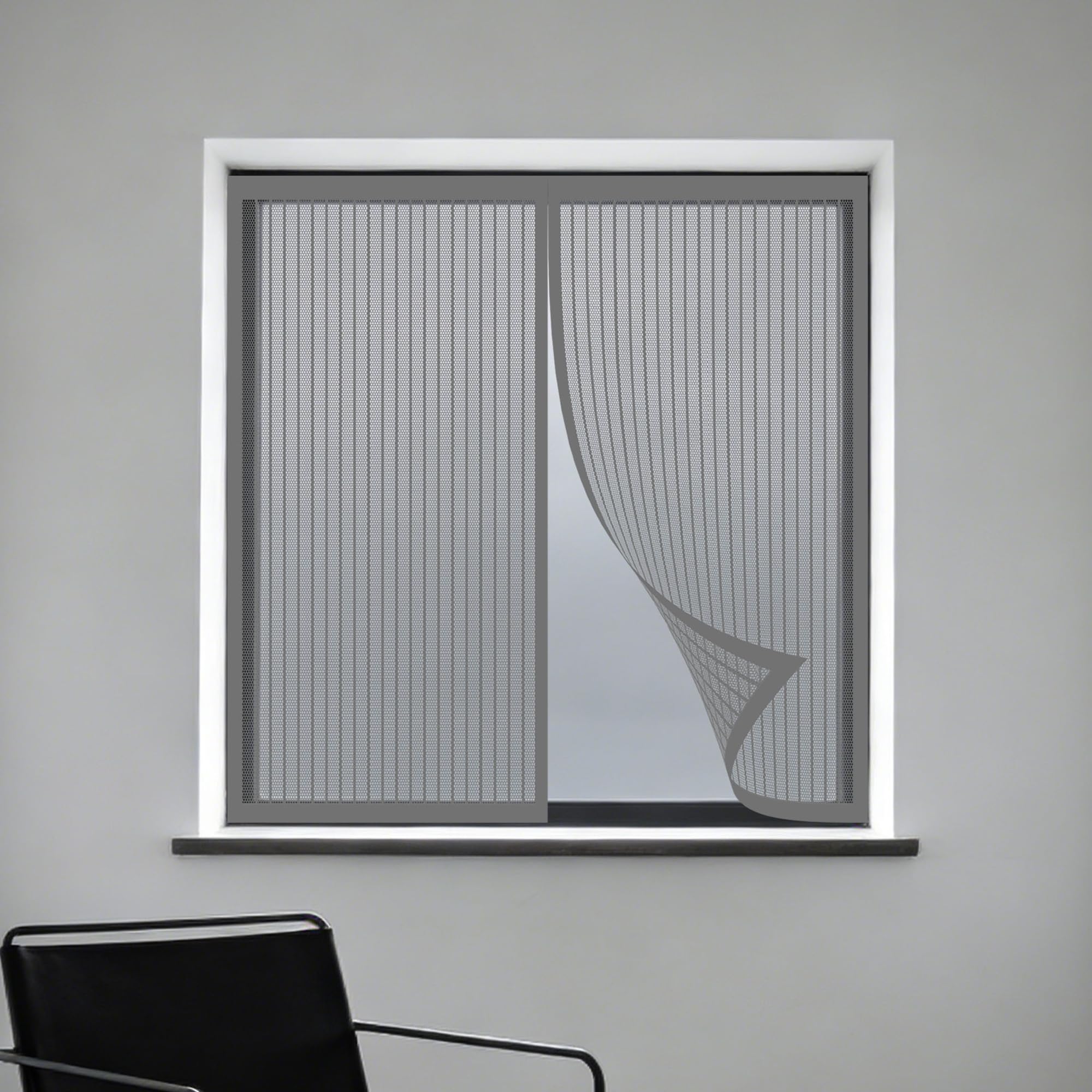 DIY Fly Screen Windows 115 x 75 cm Prevents Insects Flies Mosquitoes from Entering The Room Window Netting for Insects Easy Installation for Living Room Bedroom Offfice, Grey