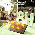 Addlon 42FT(36+6) Lumières solaires extérieures étanches, lumières à cordes puissance solaire extérieure avec télécommande & USB Port 12+1 LED Ampoules anti-éclaboussures 3 Modes de lumière, Amplable &Timable lumière solaire pour le camping arrière