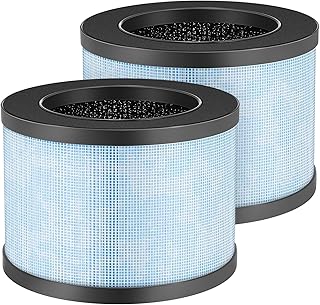 2 Pack MK01 MK06 True HEPA Replacement Filter Compatible with AROEVE MK01 MK06 and Kloudi DH-JH01Air Purifier, POMORON MJ001H, Elechomes EPI081/EP1081 and Intelabe EPI080/EP1080 Air Purifier