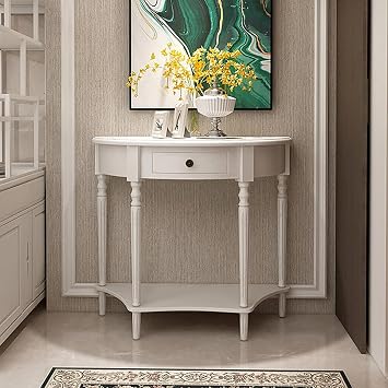 Console Table, Entryway Table, Narrow Sofa Tables, Hallway Accent Tables for Entryway, Living Room, Bedroom, FoyerWhite,80x33x80cm