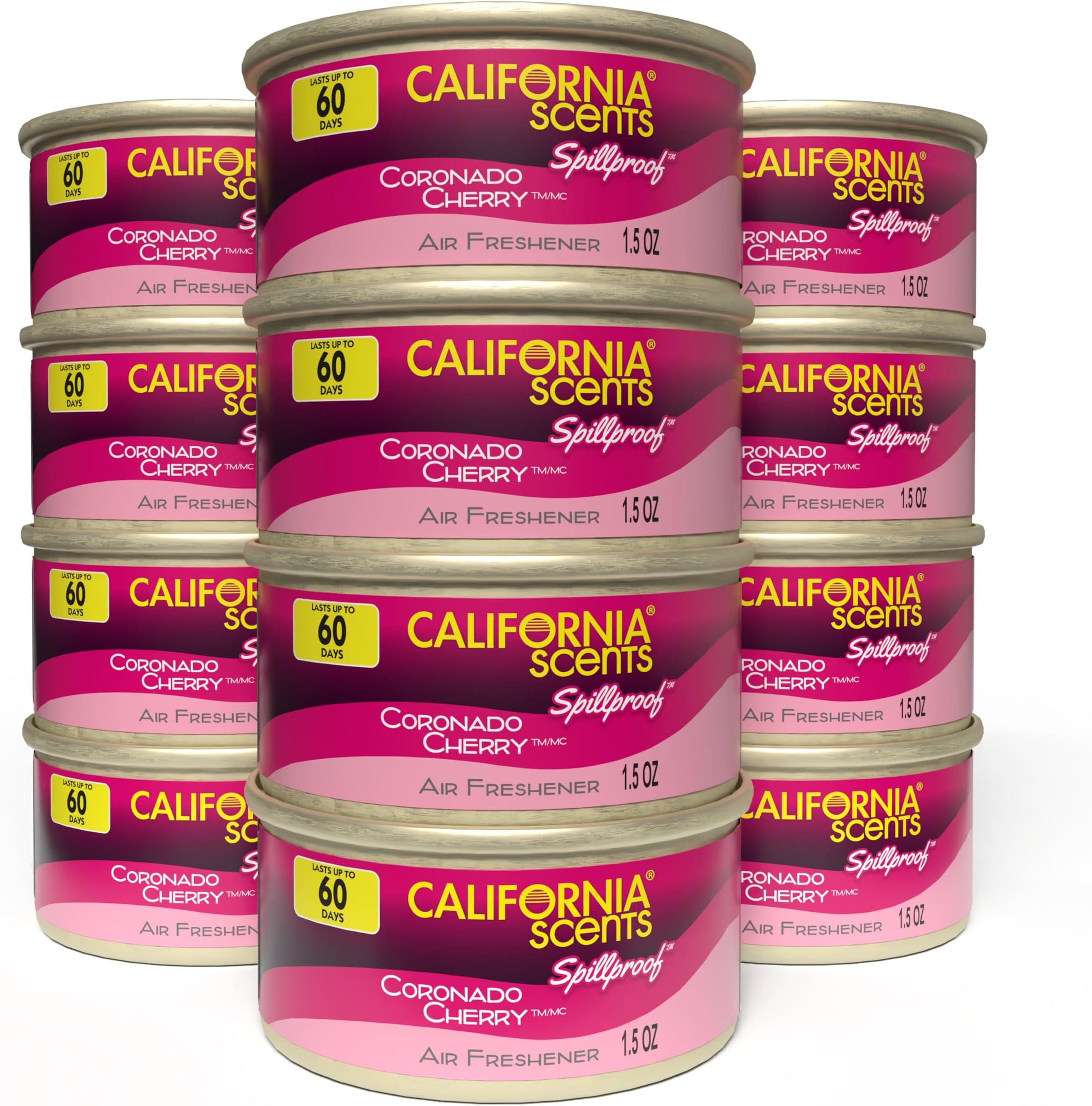 Can Air Freshener and Odor Neutralizer , Set of 12 Spillproof Cans for Home and Car, Coronado Cherry, 1.5 Oz Each, Pack of 12 (Packaging May Vary)