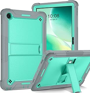 DUEDUE Case for Lenovo Tab M10 Plus 10.6"(3rd Gen) 2022-Heavy Duty Kickstand Hard PC Cover Full Body Protective Case for Lenovo Tab M10 Plus 10.6 Inch-TB125FU/TB128FU/TB128XU, Grey/Mint Green