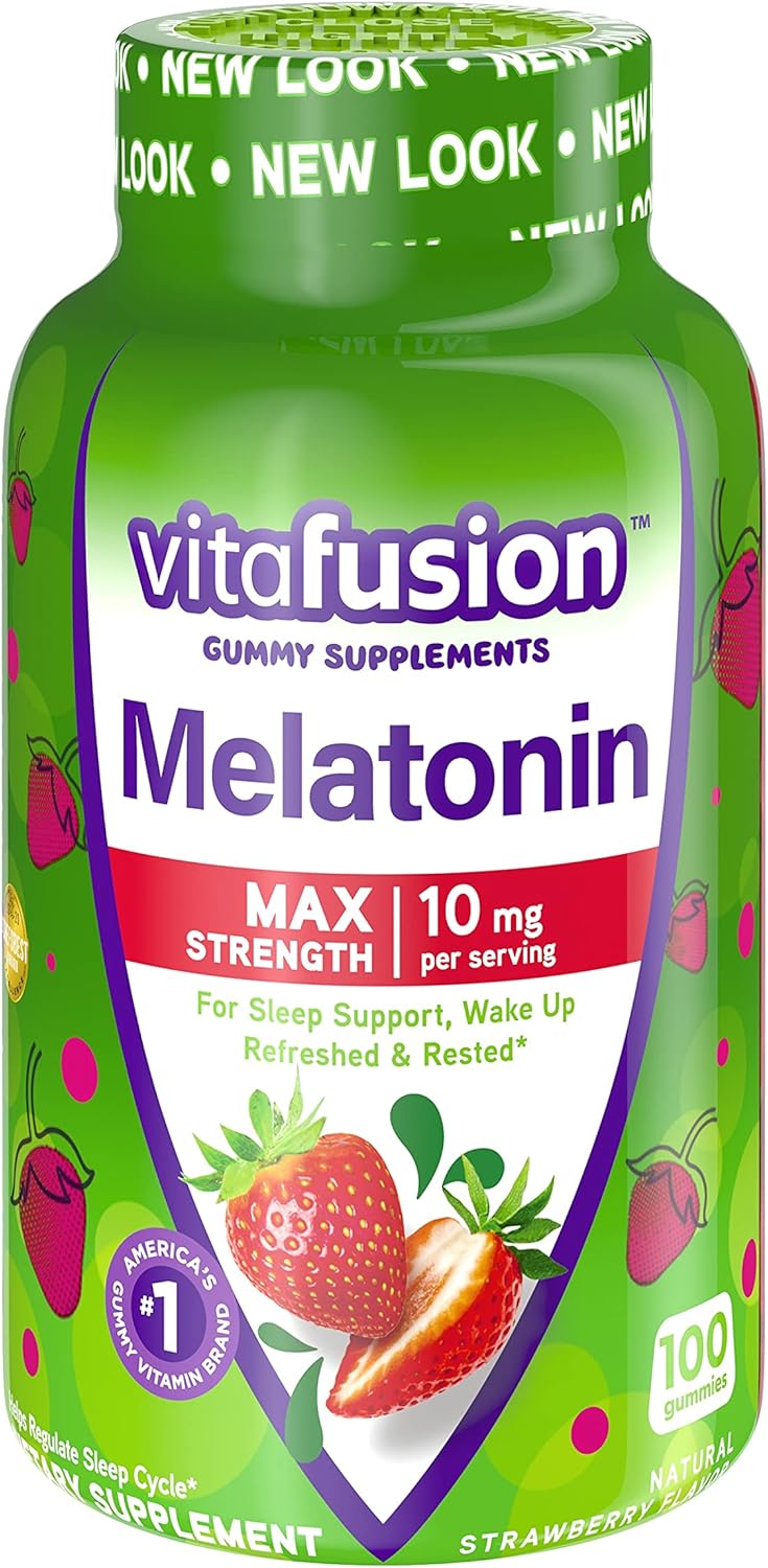 Vitafusion Max Strength Melatonin Gummies, 100 CT : Health & Household