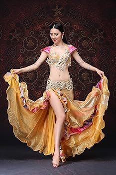 Amazon.co.jp: [MISI CHAO] 豪華なベリーダンス衣装セット 3点セット