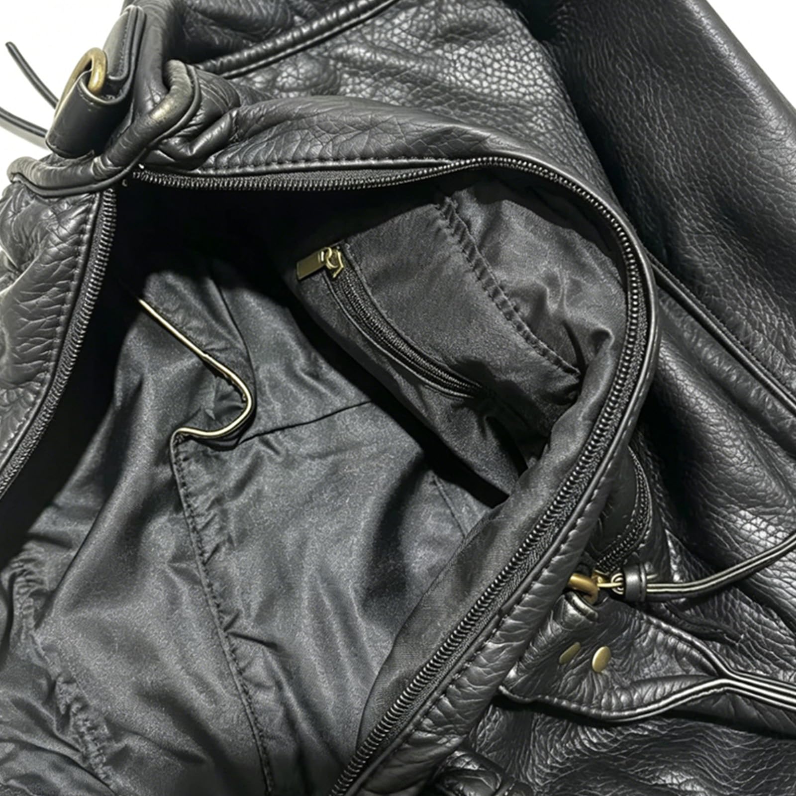 Bolso de mano de piel sintética de gran capacidad con asa superior bandolera con cremallera para oficina diaria salida