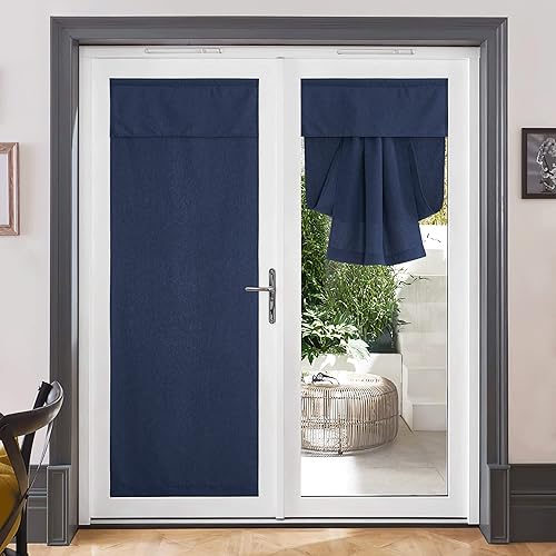 Miniatura 99 de RYB HOME Cortinas de oscurecimiento de habitación para puerta francesa, cortinas de ventana para puertas de vidrio, aislamiento térmico, cortina