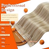 Vista 2 de Sunny - Extensiones de cabello humano real, con cable/hilo y clips ajustables, aplicación invisible, 2.82 onzas, 12 pulgadas, color rubio cenizo