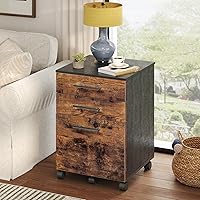 Vista 5 de HOOBRO Archivador de 3 cajones, archivador de madera para debajo del escritorio, se adapta a tamaño A4/carta para oficina en casa, cajonera pequeña