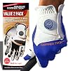 Copper Tech Plus 2 Pack Golf Gloves Men Right Handed Golfer Or Left Handed Golfer | Copper Compression Joint Support with Flexible & Comfortable Fit | AAA Leather Construction & Tacky Silicone Pad