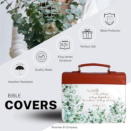 Miniatura 2 de Kinsman & Company Fundas de Biblia grandes para mujer, fundas de la Biblia King James para mujer, funda de cuero para la Biblia para mujer, funda de