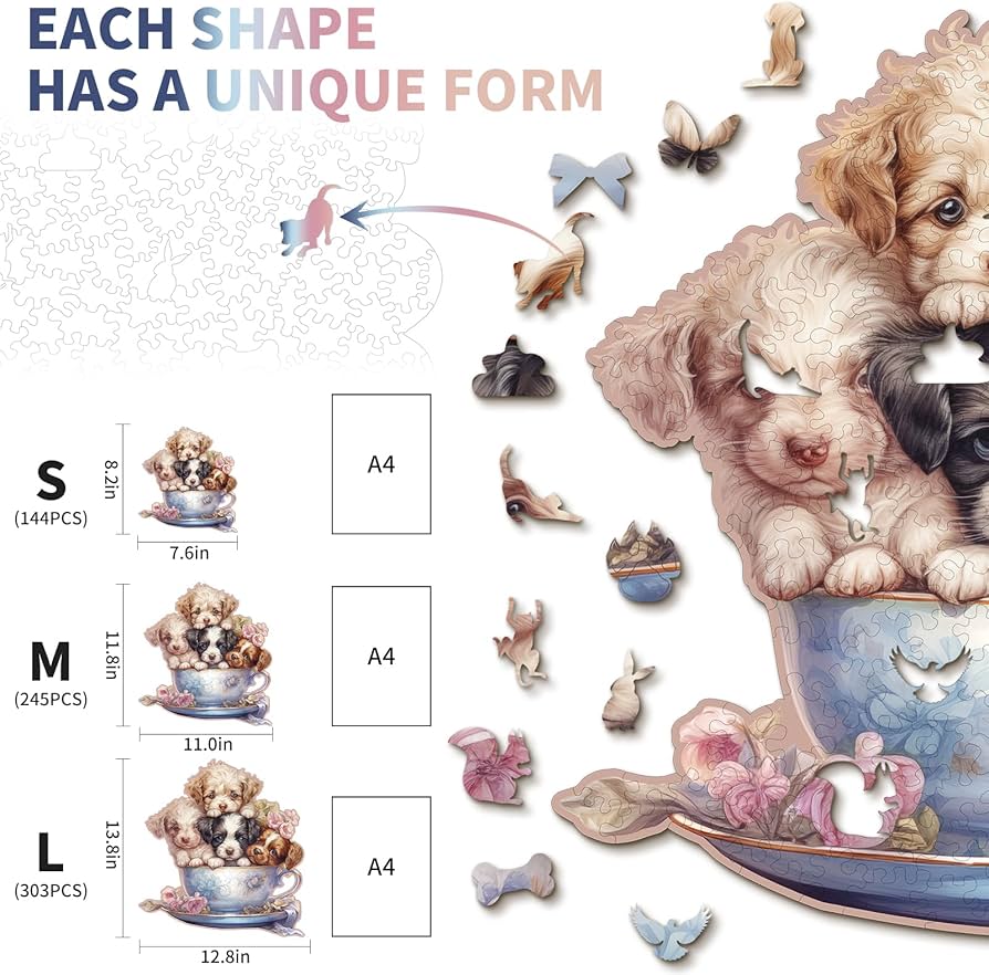 犬 ジグソーパズル ウッドパズル A4 犬 ジグソーパズル ウッドパズル A4