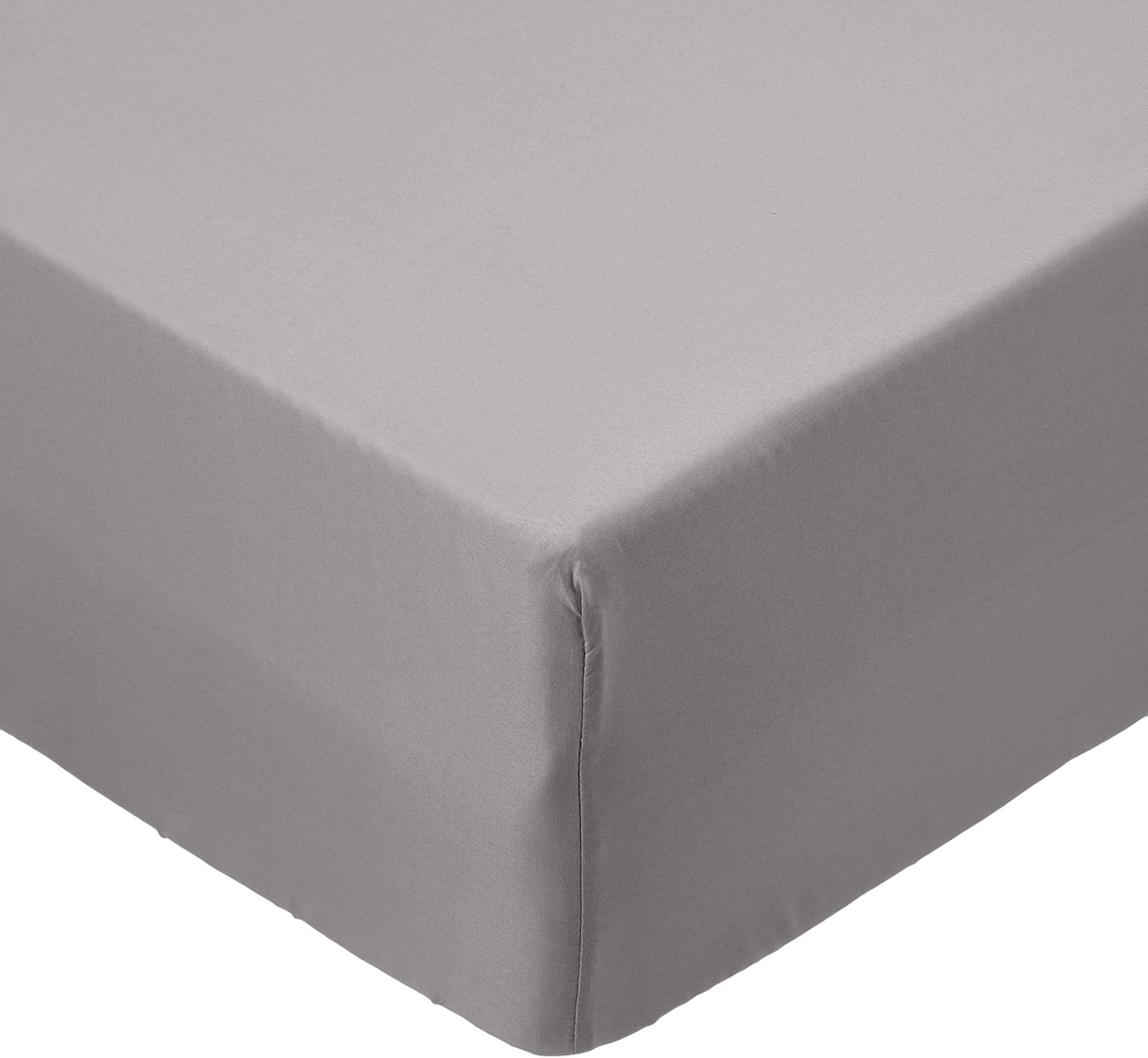 Amazon Basics Microfibre Fitted Sheet, Single Dark Grey by Amazon
