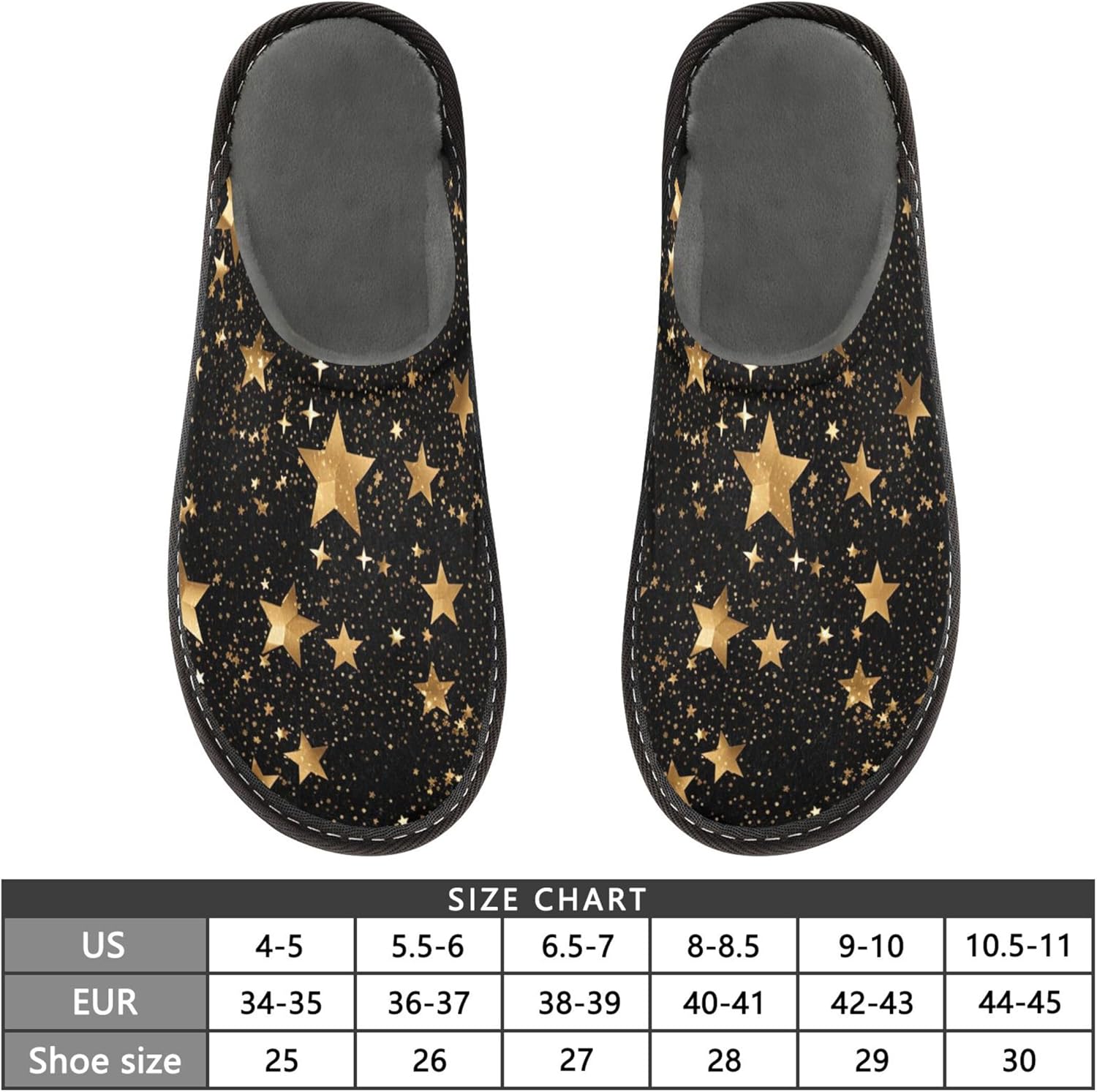 Glitter Texture Star House Slippers – Cozy Fuzzy Slippers for Guests, Washable & Disposable, Perfect for Shoeless Home, Spa & Hotel Use A111001