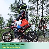 Vista 6 de X-PRO Hawk - Mini bicicleta de cross, motocicleta de gasolina de 4 tiempos! Bicicleta de pit 40CC, arranque manual, ruedas de 25 cm! (Rosa)