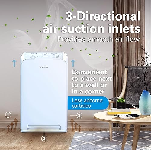 Miniatura 7 de DAIKIN Purificador de aire de habitación, purificador de aire HEPA, purificador de aire con filtro HEPA, filtro de carbón activado, prefiltro y luz