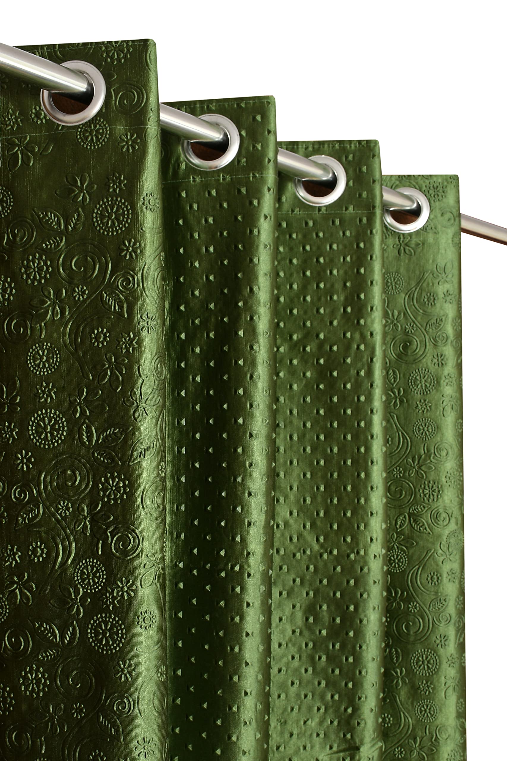 Kiara Creations 2 Piece Emboss Pyramid Designer Punching Curtains for Window 5 Feet,Green (Green, Window - 5 Feet) (B083RHDJR9) Amazon Price History, Amazon Price Tracker