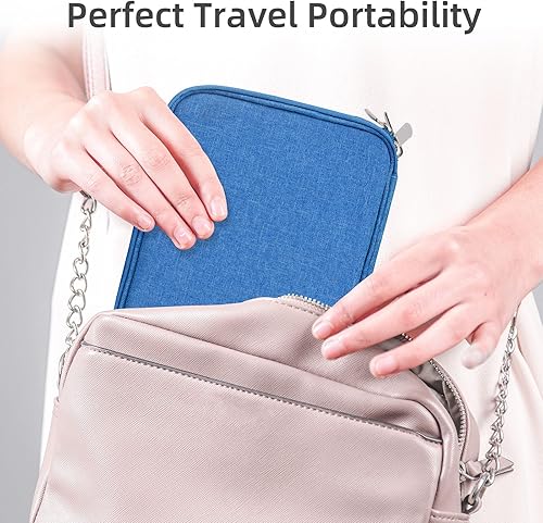 Miniatura 6 de Organizador de electrónica, bolsa organizadora de cables de viaje, resistente al agua, doble capa para cable, cable, iPhone, iPad Mini, regalo para