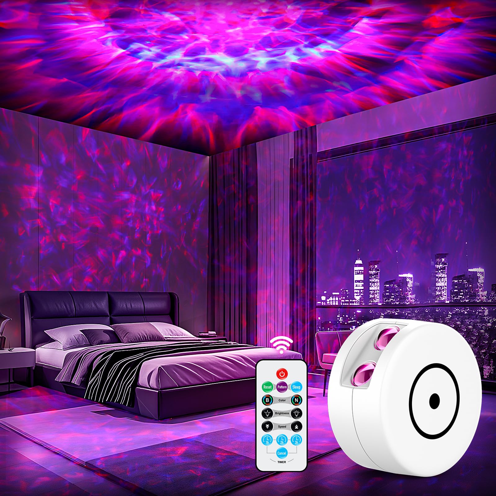 Projecteur Galaxy, projecteur de lumière, projecteur de veilleuse avec 41 modes d'éclairage, projecteur de lumière Galaxy avec minuterie et télécommande, pour enfants et adultes, chambre à