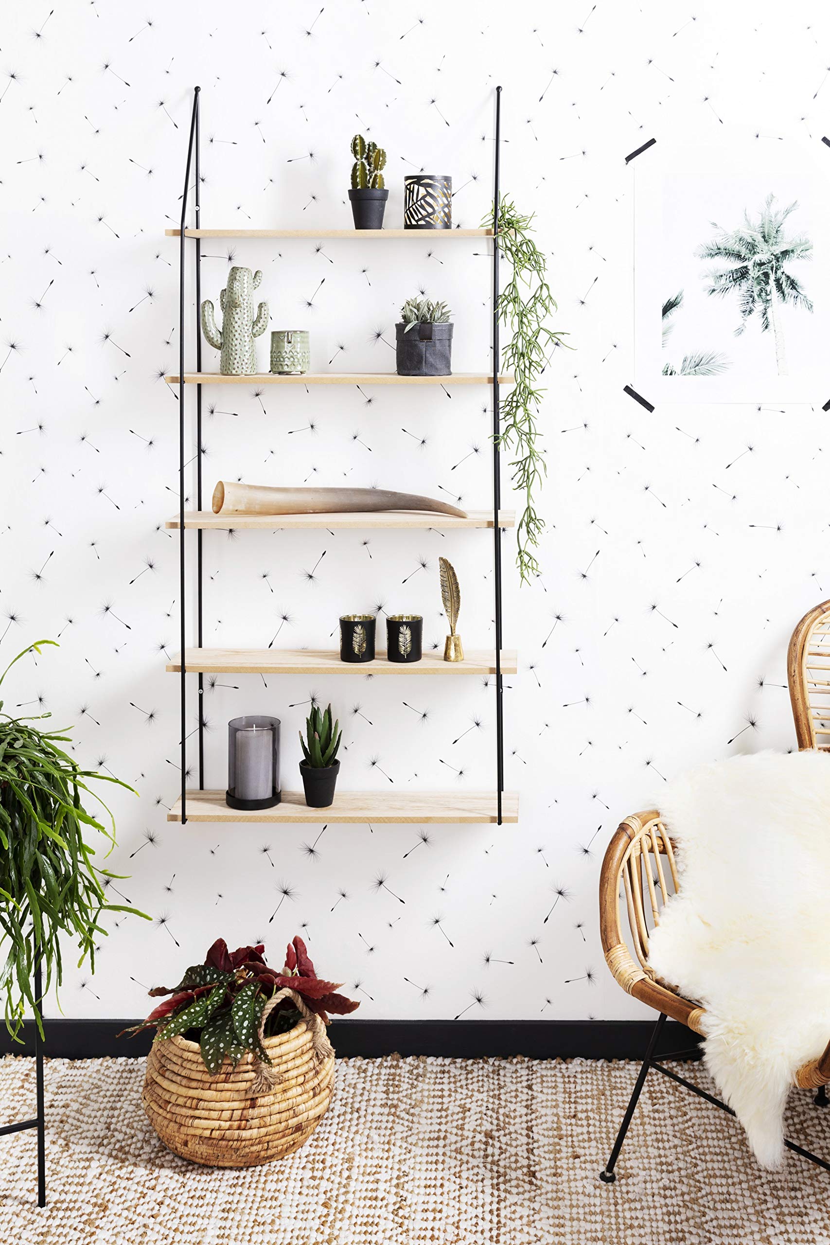 LIFA LIVING 5 Tier Wall Shelf Unit, Floating Shelves for Kitchen