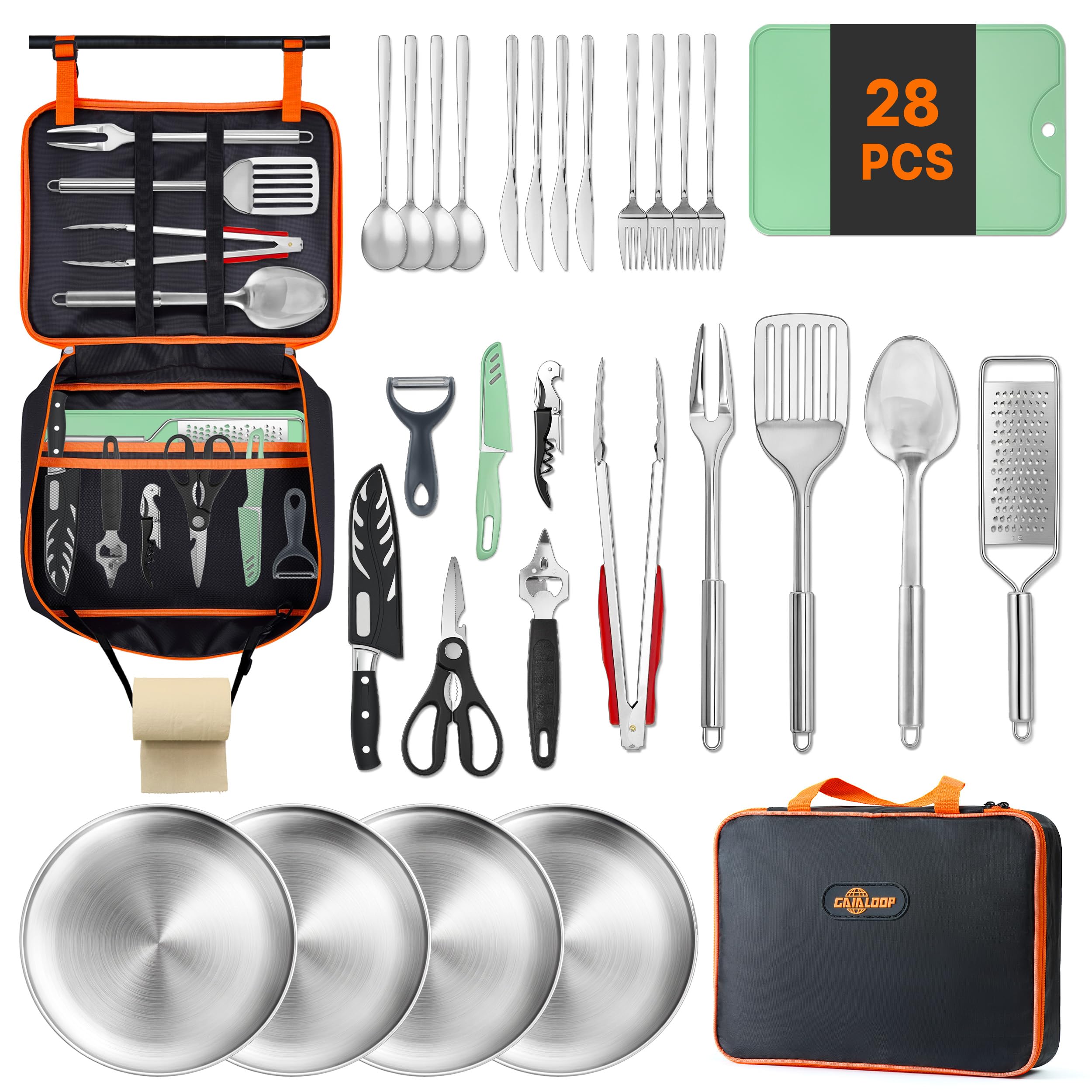 Gaialoop 28‑Piece Portable Camp Kitchen Set