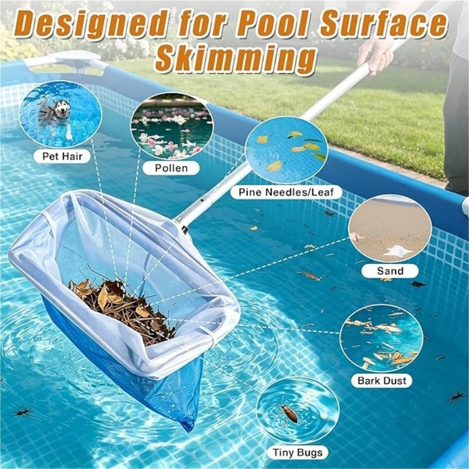 Rete for Piscina a Maglia fine di Ricambio Inserto for Skimmer in Nylon Regolabile da 26 "x22 for la Pulizia Raccoglie Polvere di polline di Sabbia Piccoli Insetti per laghetto(10pcs 66X56CM)