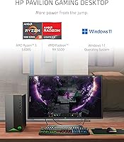 Vista 2 de HP Pavilion Computadora de escritorio para gaming, AMD Radeon RX 5500, procesador AMD Ryzen 3 5300G, 8 GB RAM, 512 GB SSD, Windows 11 Home, 9