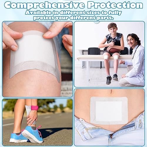 Miniatura 6 de 30 parches adhesivos de gasa con bordes para isla de 6 x 6 pulgadas, parches adhesivos para posteriores a la ducha, bordes transpirables, bolsas