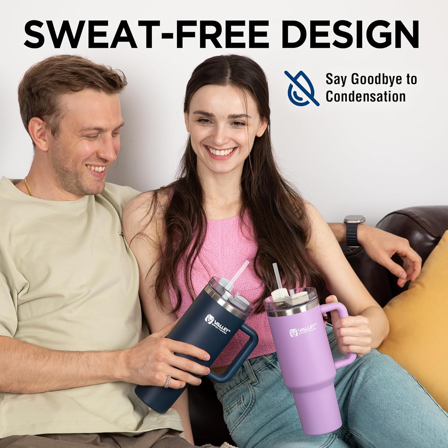 40 oz Stainless Steel Tumblers with Handle, Spill-proof Lid and Straw, Double-Walled Insulated, BPA-Free, Perfect for Hot and Cold Drinks, Light Purple - Image 7