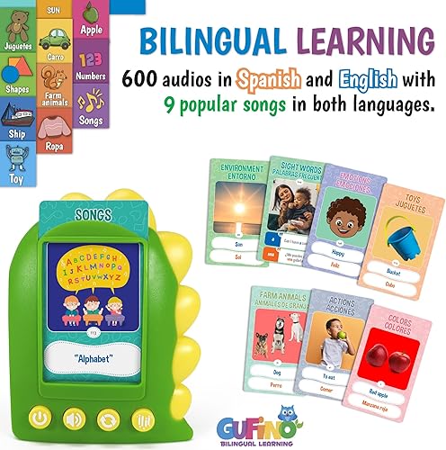 Miniatura 2 de Tarjetas didácticas en español para niños  Tarjetas bilingües parlantes con audio  Tarjetas de aprendizaje de inglés  Juguete interactivo de