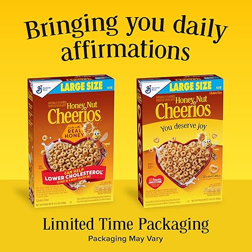 Miniatura 3 de Cheerios Honey Nut, cereales para el desayuno saludables para el corazón, sin gluten, con avena integral, tamaño grande, 15.4 onzas