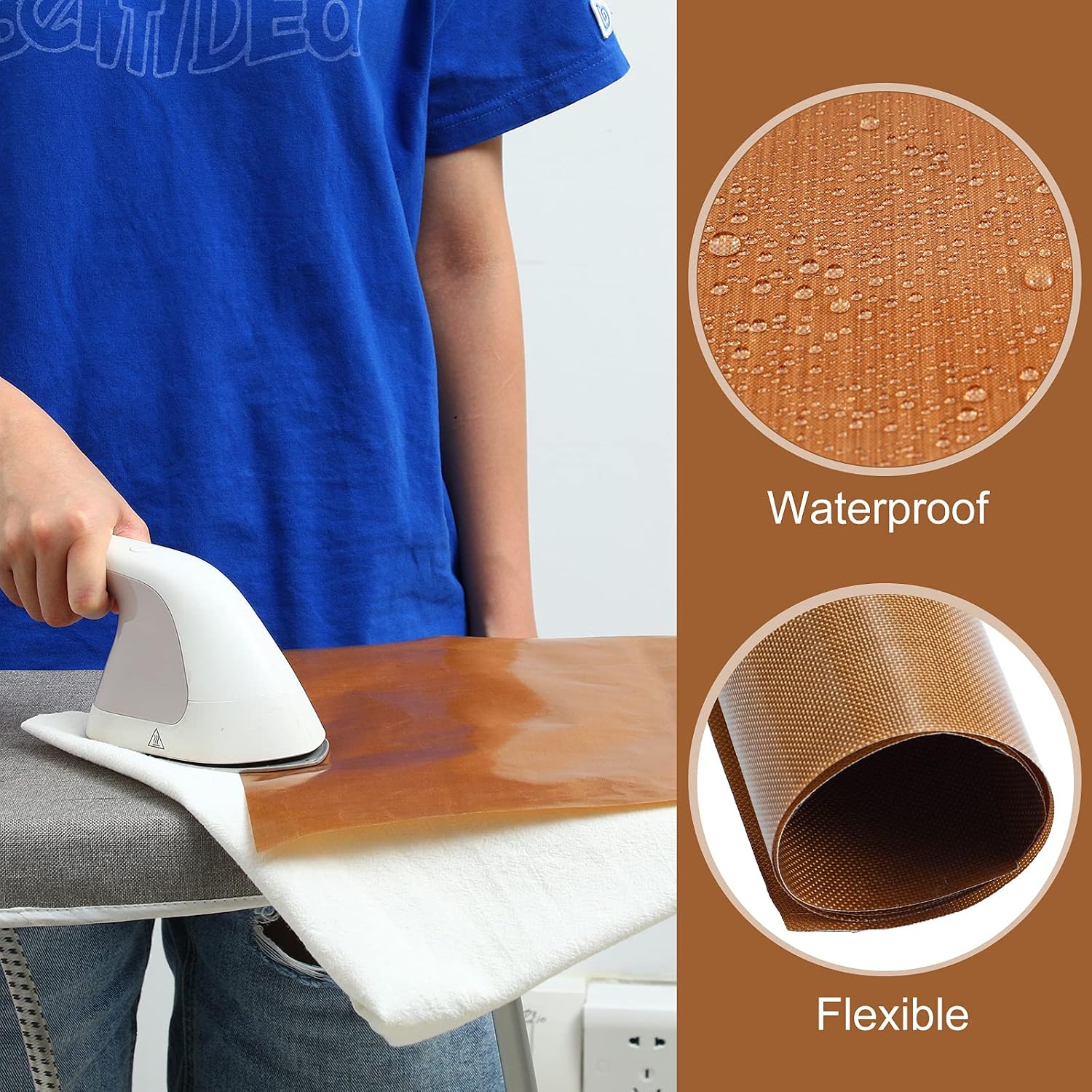 Zonon 3 Sizes Pressing Pillow for Heat Press with 1 Transfer Paper and 2 Roll of Tape Pillow Bundle for Ironing T-Shirts and Screen Print(Coffee)