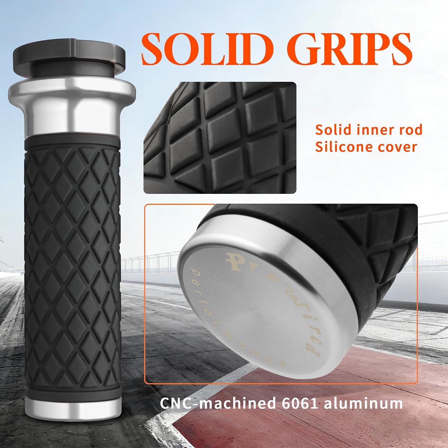 1 Inch Hand Grips Silicone Non Slip CNC 6061 Aluminum Handlebar Grip for Harley Pull Cable Throttle '96-'07 Touring '95-'15 Softail '96-'17 Dyna '96-up Sportster '02-'17 VRSC '08-'13 XR