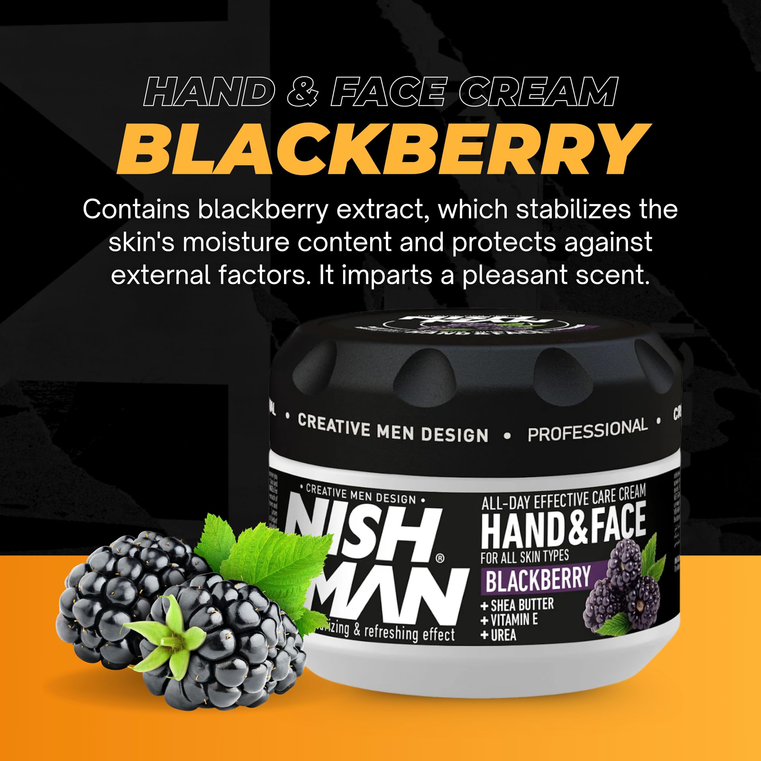 NISHMAN Hand and Face Cream, Blackberry 300ml, Hydrating, Nourishing, and Caring Cream for Healthy Skin - Image 2
