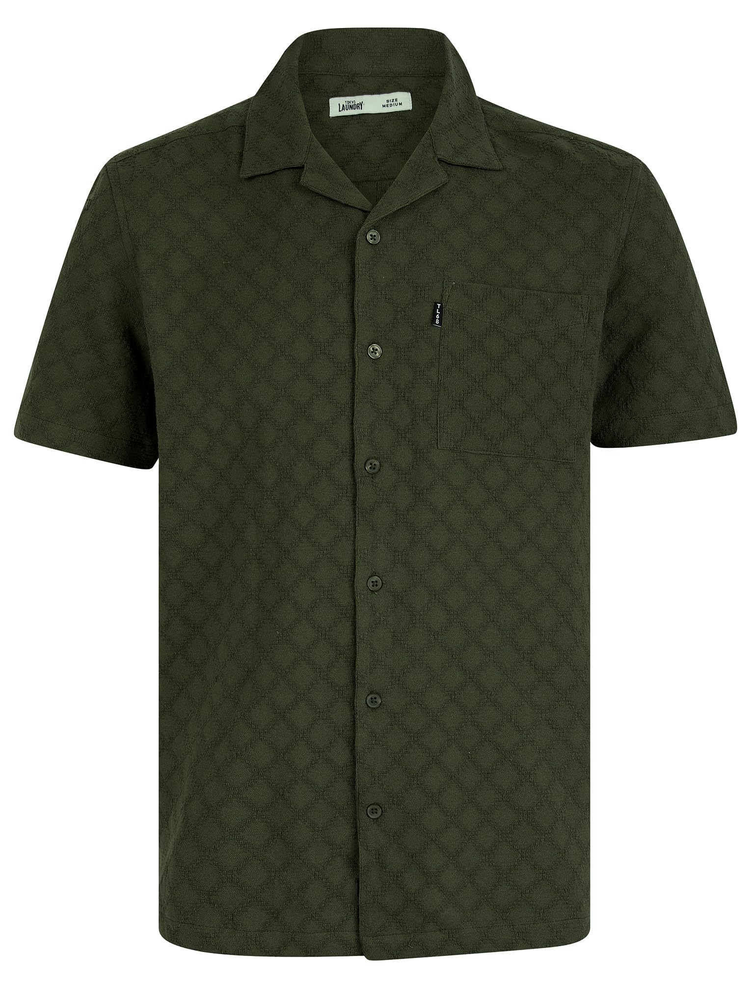 Tokyo Laundry Men's Grape Leaf 'Alvaro' Lightweight Cotton Short Sleeve Cuban Collar Summer Shirt