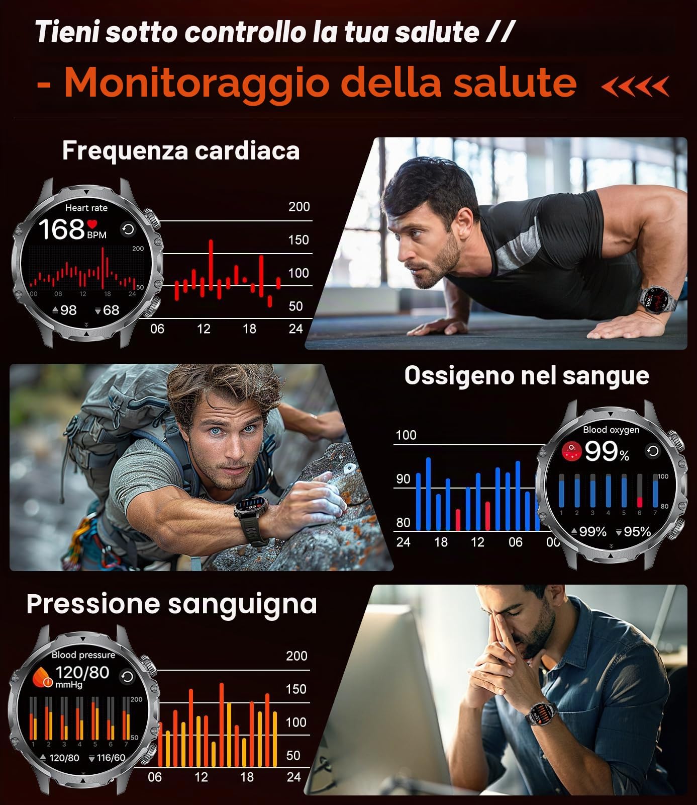 SUNKTA Orologio da uomo militare con batteria 800 mAh, torcia elettrica da 1,85" grande schermo, 107 modalità sportive, impermeabile IP68 frequenza cardiaca/SpO2/sonno Smartwatch per Android iOS