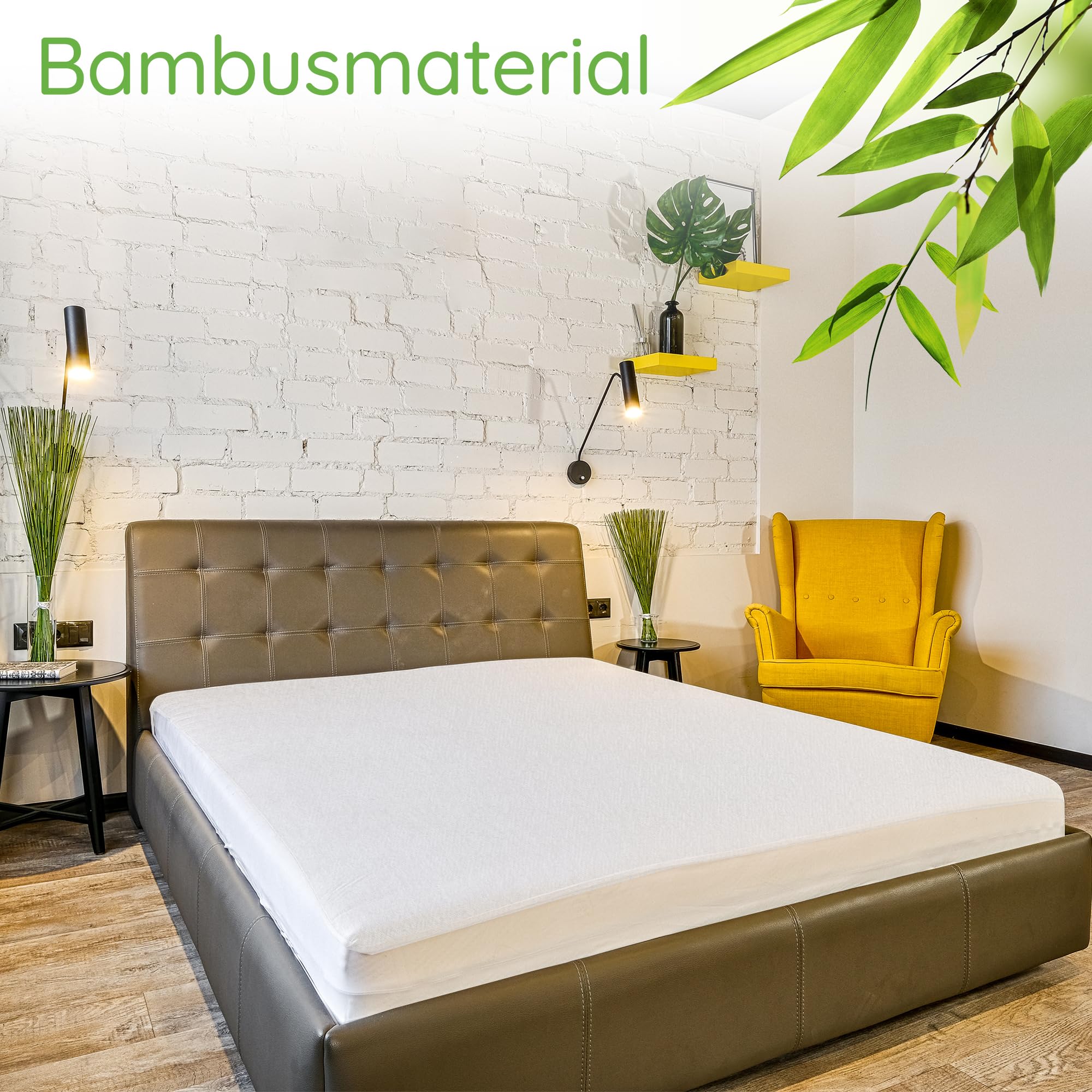 Matratzenschoner 180x200 Wasserdicht – 100% Bambusfrottier, Atmungsaktiv, Geräuschlos und Allergikerfreundlich Matratzenschoner 180x200 cm