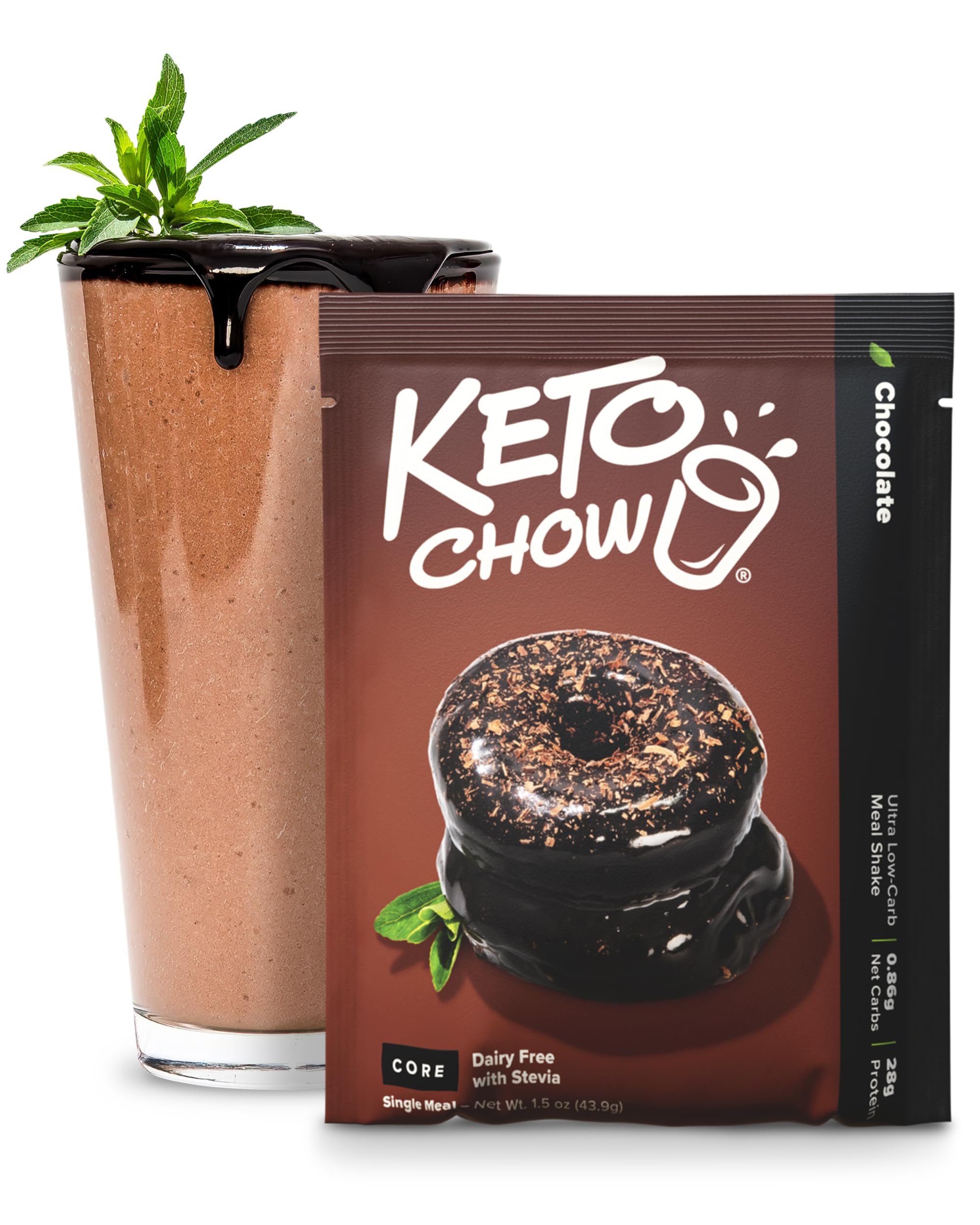 Amazon.com: Keto Chow Chocolate CORE with Stevia Meal Replacement