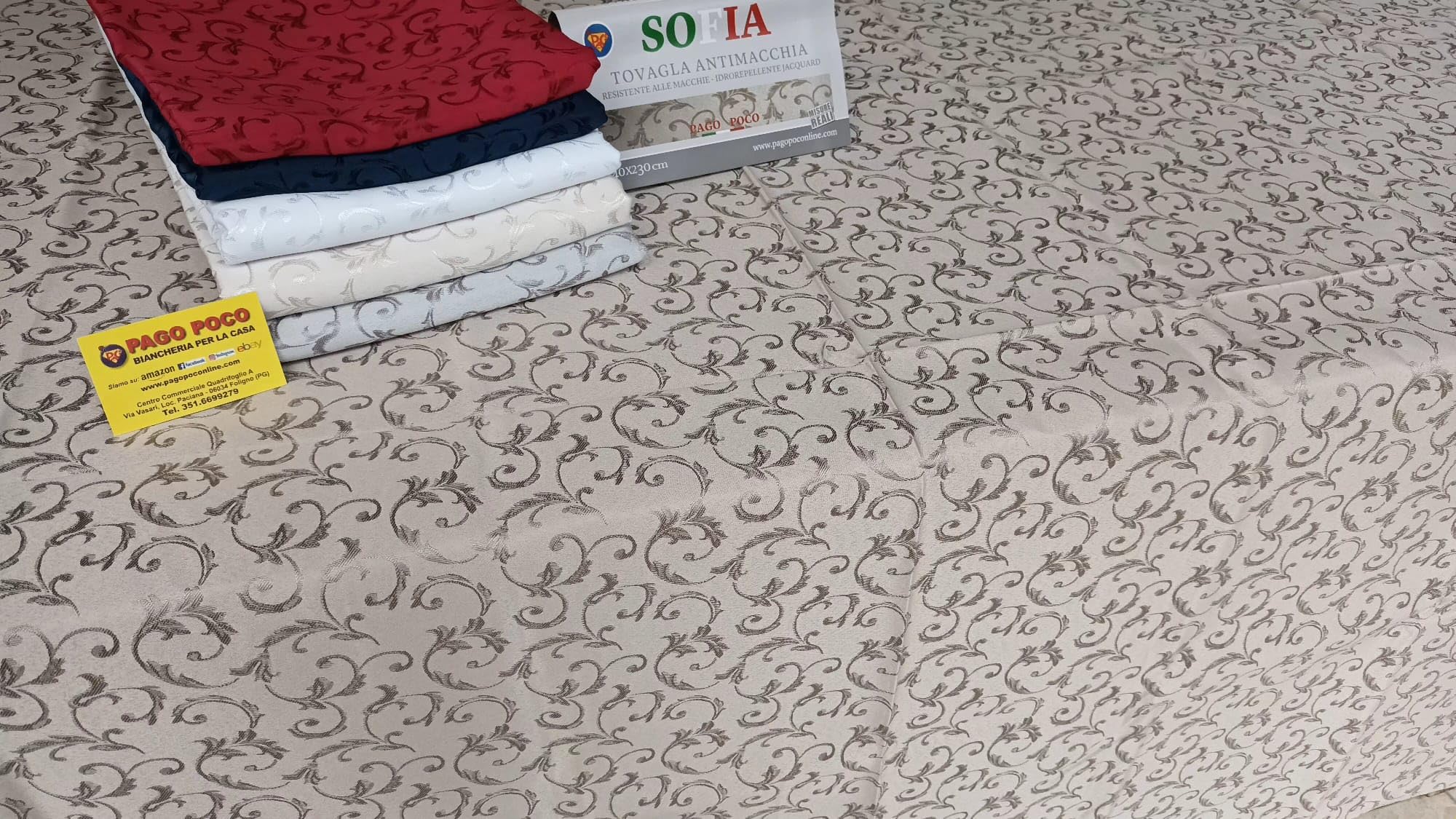 Nappe ou nappe anti-taches unie damassée 100% hydrofuge - Taille 140X450 ... Nouveauté 2022.. (Pigeon)