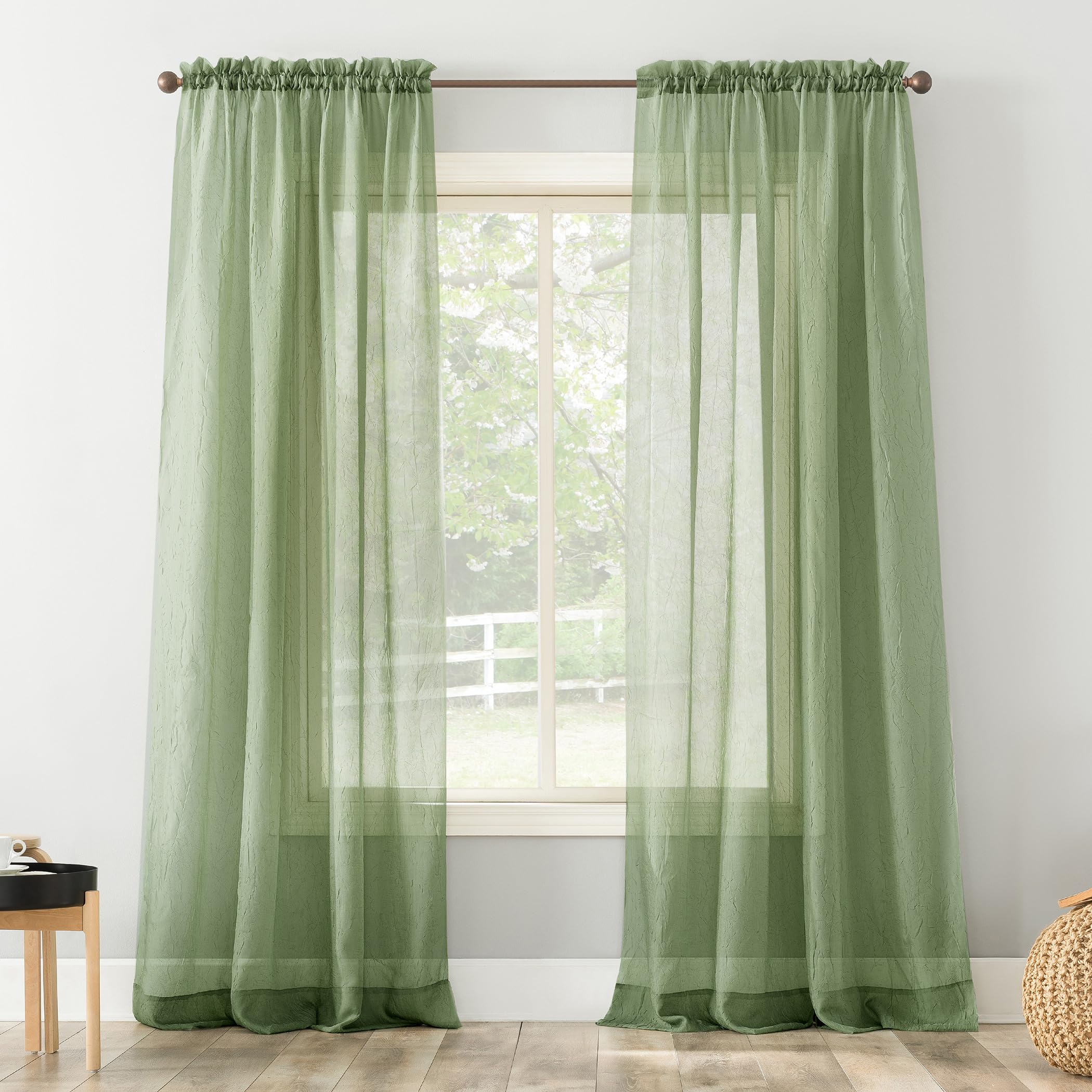 Amazon.com: No. 918 Erica Crushed Texture Sheer Voile Curtain