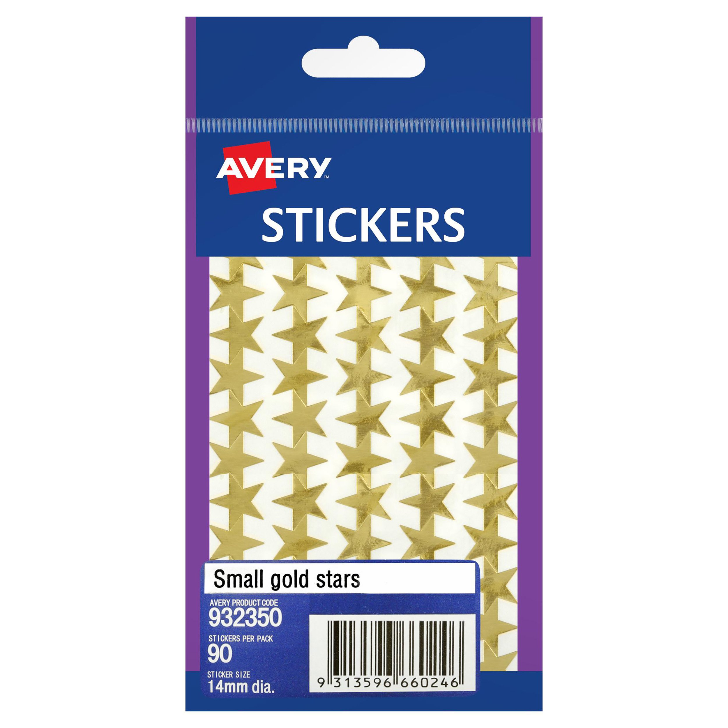 Avery Gold Star Stickers, 14 mm Diameter, 90 Labels (932350)
