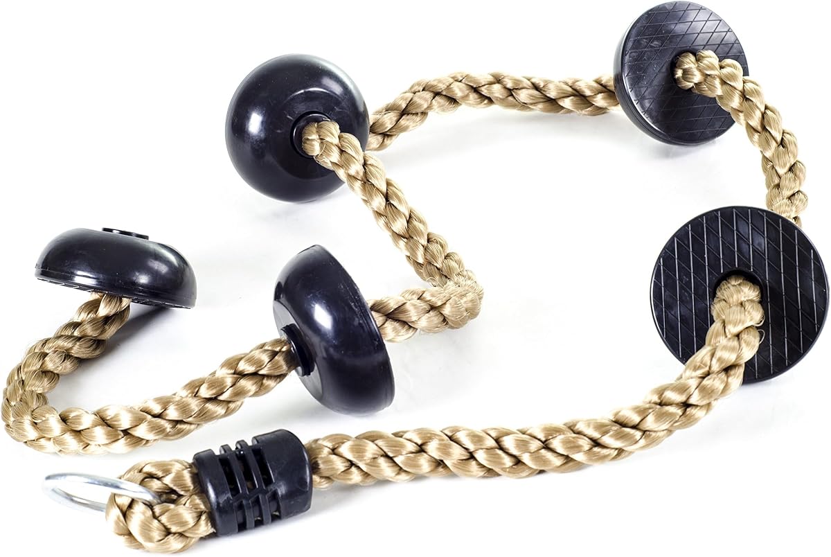 6.5 ft Climbing Rope with Platforms - Swing Set Accessories - Additions & Replacements for Active Outdoor Play Equipment