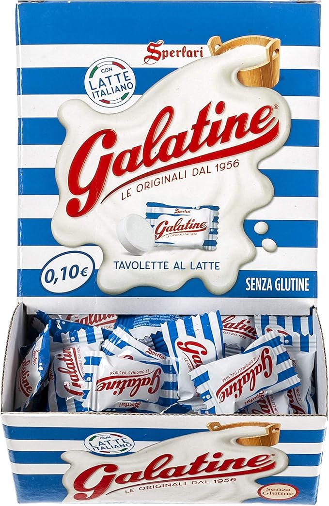 title=Galatine- Caramelle al Latte, Incartate Singolarmente- Box da 200 Pezzi