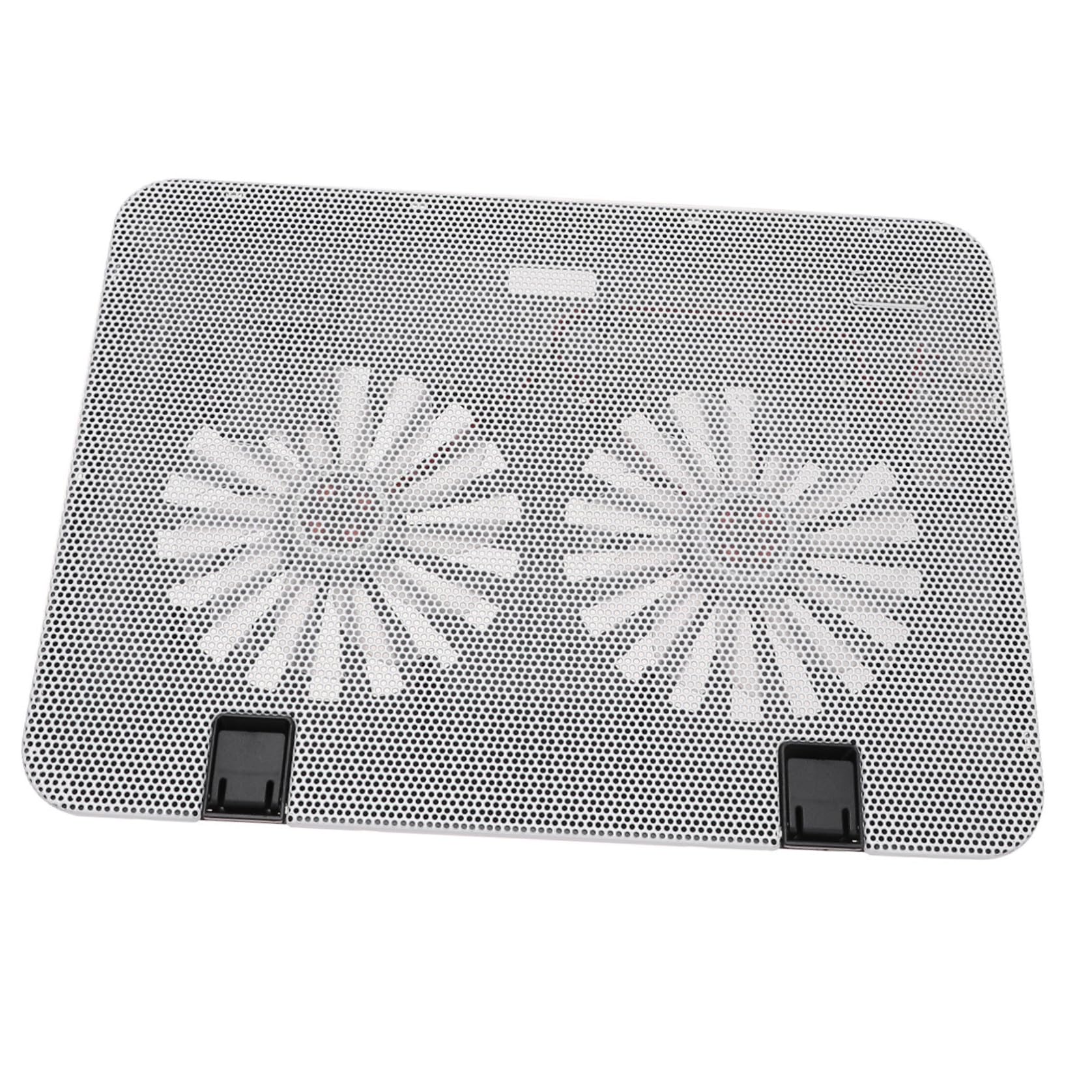 Supporto per Laptop Notebook Bianco Abs Ferro con Ventola Vacanze Estive | Angolo Regolabile, Raffreddamento Notebook e Dissipatore, 15.6 Pollici