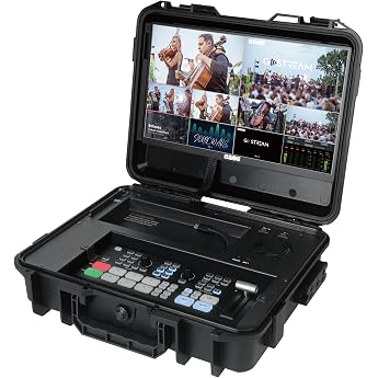 Osee GoStream Duet Kit, 4xHDMI/SDI Mixer 14 Inch Monitor &amp; Case | Complete set with monitor, free NDI, 4 HDMI/SDI inputs, chr