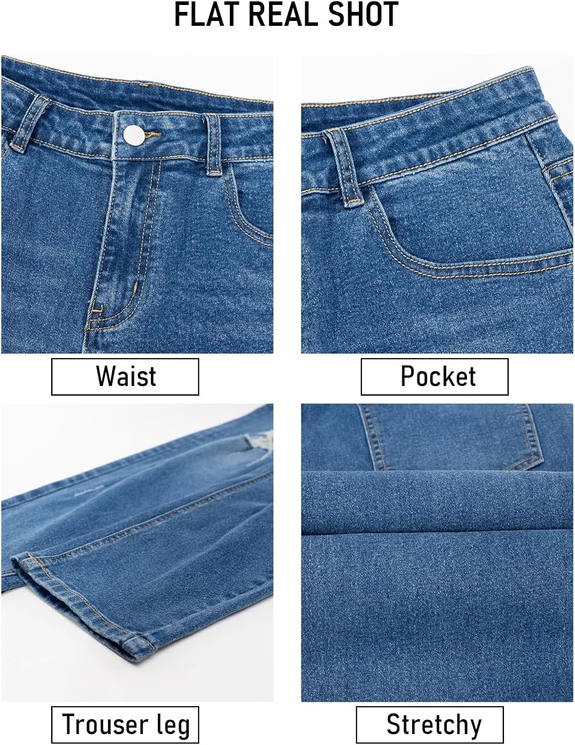 High Waist Skinny Jeans for Women Plus Size Distressed Ripped Jeans, Tapered Jeans with Stretchy High Rise Denim Pants - Image 4