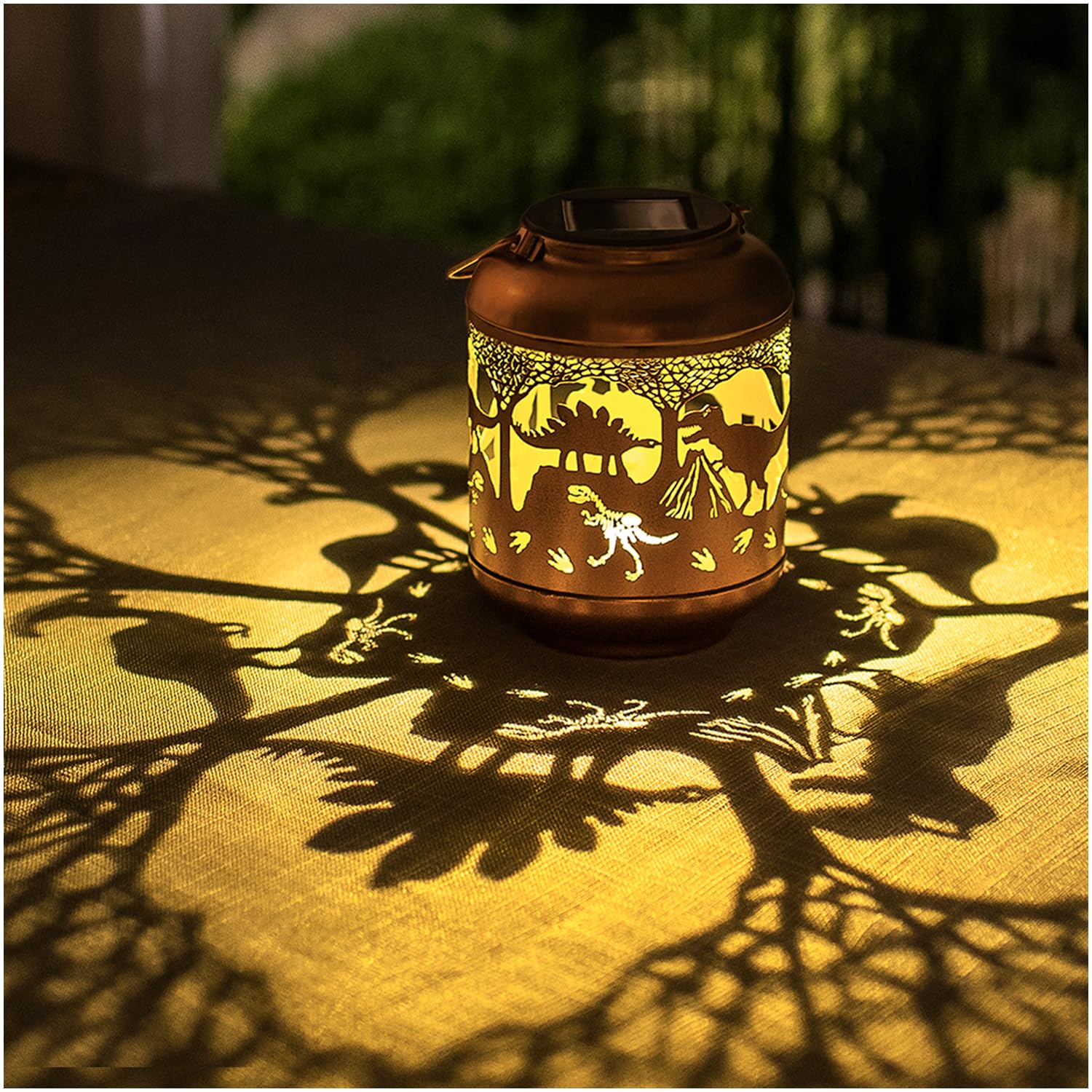 Dinosaur Solar Lanterns Outdoor Waterproof,Hanging Solar Lights Dinosaur Gifts for Women Men Metal LED Decorative Light for Yard,Patio,Lawn,Tabletop,Pathway,Landscape,Garden Decor — image 1