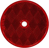 Buyers Products 5623316 Red Round DOT Bolt-On Reflectors 3.2 Inch - FMVSS 108 Compliant for Trucks, Trailers, Driveway Markers