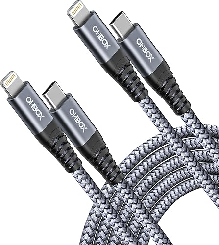 Cargador rápido para iPhone de 10 pies, 2 unidades, cable USB C a Lightning para iPhone, cargador USBC de 10 pies de largo, cable de carga tipo C